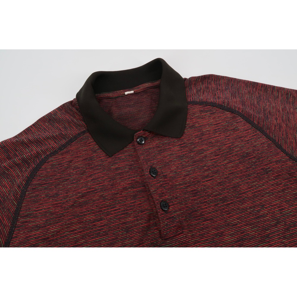 Lululemon Metal Vent Tech Polo Mens Medium Red Space Dye Short Sleeve Shirt